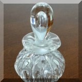 G39. Small signed glass perfume bottle. 3”h - $18
